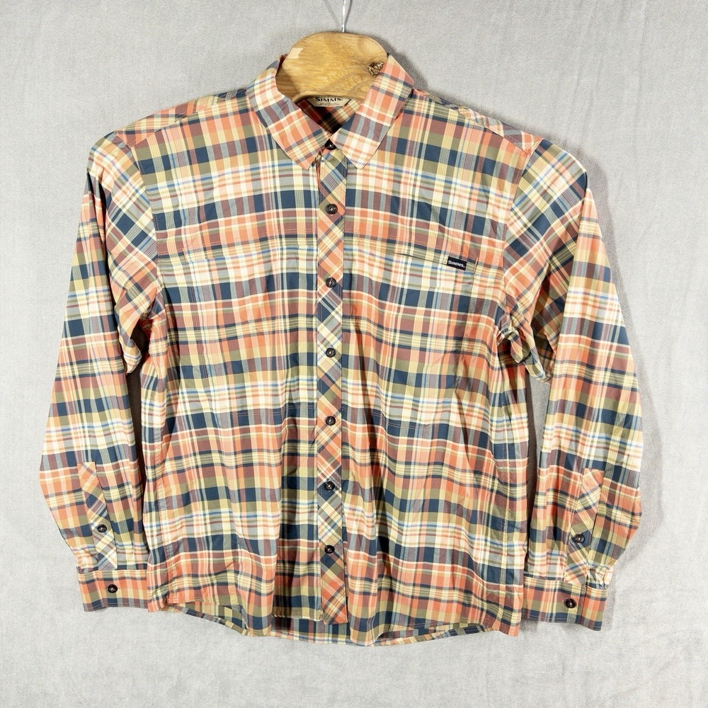 Simms Fishing Button Up Shirt Mens Large Gorpcore Outdoors Boating Lake‎ Camping